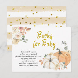 Pumpkin Blommigt Baby Shower Bokar för Baby Inbjudan Vykort