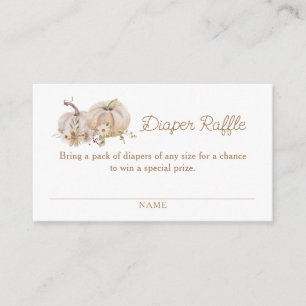 Pumpkin Blommigt Baby Shower Diaper Raffle Tilläggskort