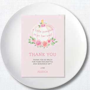 Pumpkin Blommigt Baby Shower Rosa Tack Kort