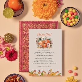 Pumpkin Blommigt Baby Shower - tack för ditt kort