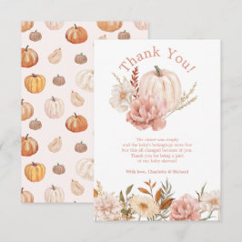 Pumpkin Blommigt Baby Shower - tack för ditt kort