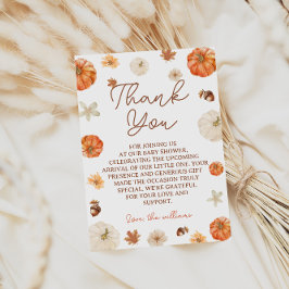 Pumpkin Blommigt Boho Fall Baby Shower Tack Kort