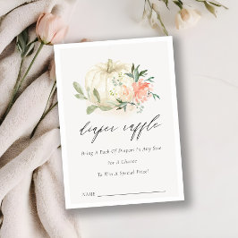 Pumpkin Blommigt Dipper Raffle Baby Shower Tilläggskort