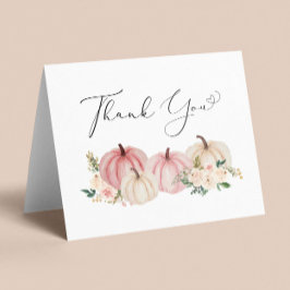 Pumpkin Blommigt Flicka Shower Tack Kort