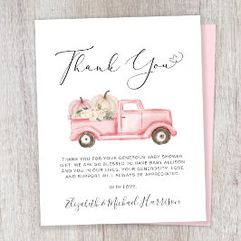 Pumpkin Blommigt Flicka Shower - tackkort