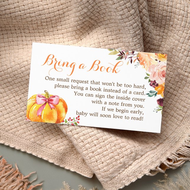 Pumpkin-Blommigt för begäran om babyutläsare Bok m Visitkort (Skapare uppladdad)
