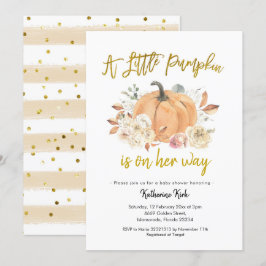 Pumpkin Blommigt Girl Baby Shower-inbjudan Inbjudningar