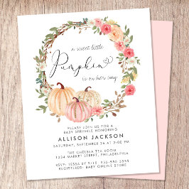 Pumpkin Blommigt Girl Baby Sprinkle-inbjudan