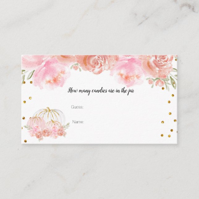 Pumpkin Blommigt Hur många kaniner i burk-kortet Tilläggskort (Framsida)