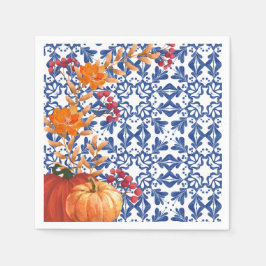 Pumpkin blommigt Rustic Fall Play Vintage Pappersservett