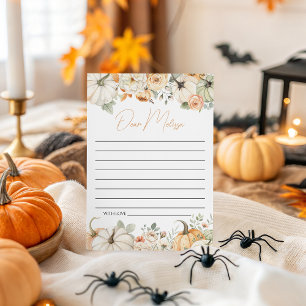 Pumpkin-Blommigt, tidskort Inbjudningar