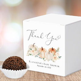 Pumpkin Blommigt Watercolor Baby Shower Tack Presentaskar