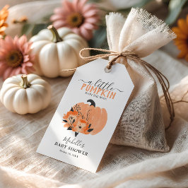Pumpkin & Blommigts Baby Shower-favoriter för vatt Presentetikett