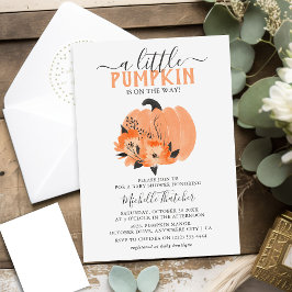 Pumpkin & Blommigts Baby Shower för cute-vattenfär Inbjudningar