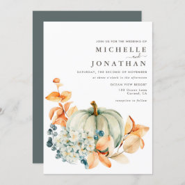 Pumpkin & Blommigts bröllopsinbjudan Höst färger Inbjudningar