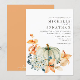 Pumpkin & Blommigts bröllopsinbjudan Höst färger Inbjudningar