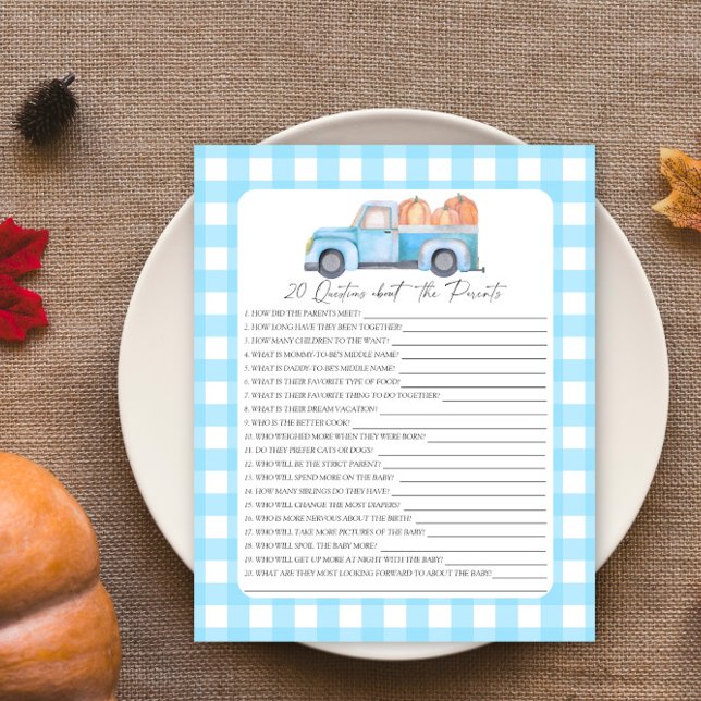 Pumpkin Blue car - 20 frågor om föräldrarna (Skapare uppladdad)