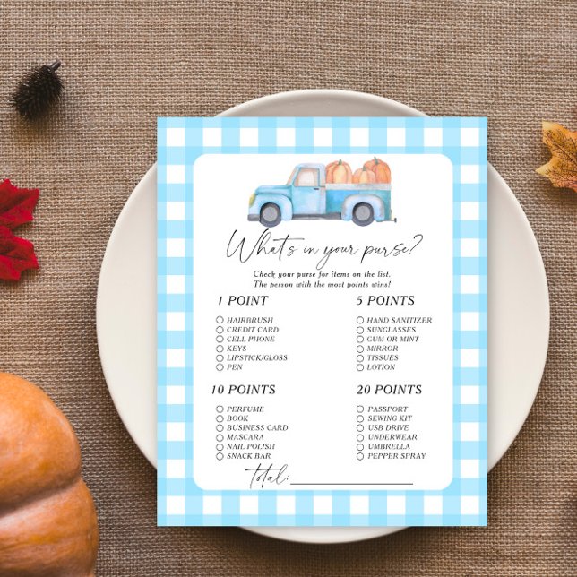 Pumpkin Blue car - What's in your purse match (Skapare uppladdad)