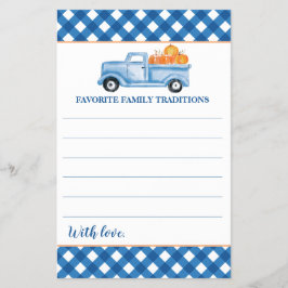 Pumpkin Blue Lastbil Baby Shower Family Traditions Flygblad