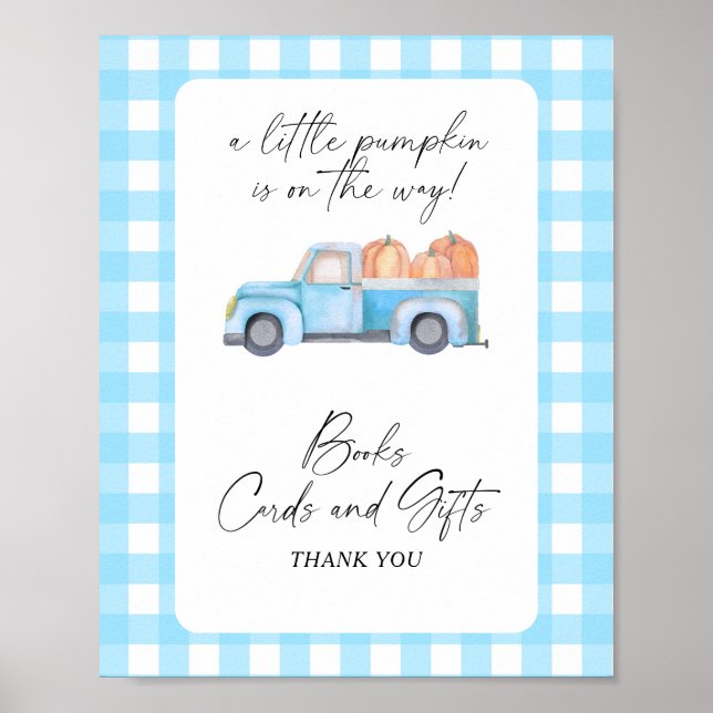Pumpkin Blue lastbil - BOKAR CARDS AND GIFTS Poster (Framsidan)