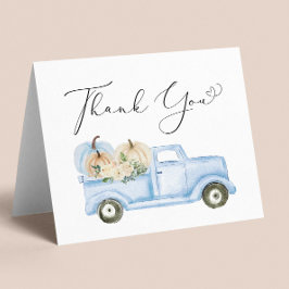 Pumpkin Blue Lastbil Pojke Shower Tack Kort