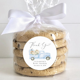 Pumpkin Blue Lastbil Pojke Shower Tack Runt Klistermärke