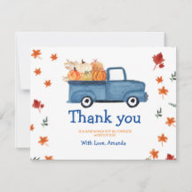 Pumpkin Blue Vintage Lastbil - tackkort