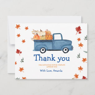 Pumpkin Blue Vintage Lastbil - tackkort Tack Kort