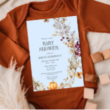 Pumpkin Boho Baby Shower-inbjudan för Blommigt