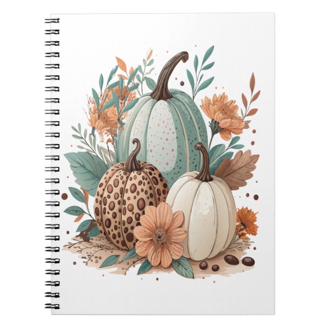 Pumpkin Boho-Blommigt Anteckningsbok (Framsidan)