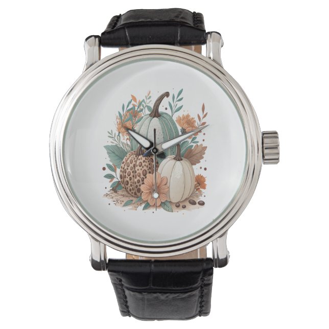 Pumpkin Boho-Blommigt Armbandsur (Framsida)
