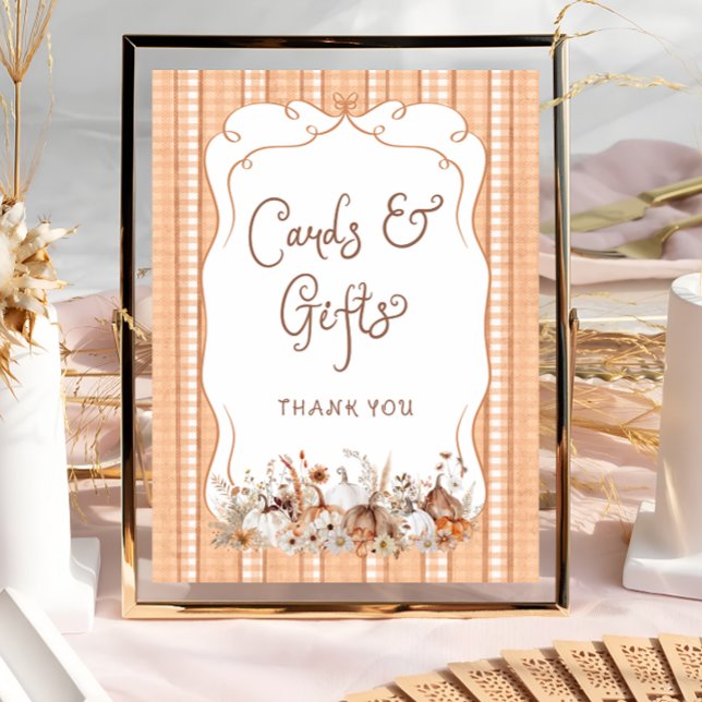 Pumpkin Boho Blommigt Baby Shower Cards and Gifts Poster (Skapare uppladdad)