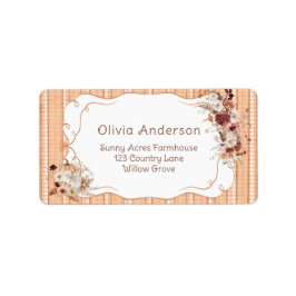 Pumpkin Boho Blommigt Baby Shower Returadress Adressetikett