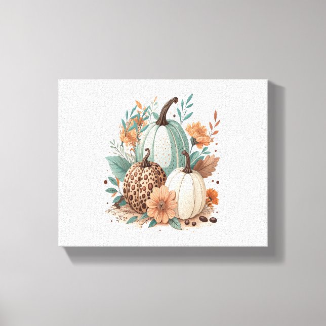 Pumpkin Boho-Blommigt Canvastryck (Framsida)