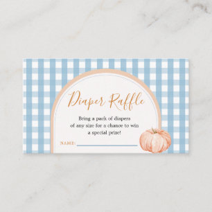 Pumpkin Boho Blue Gingham Diaper Raffle-hölje Tilläggskort