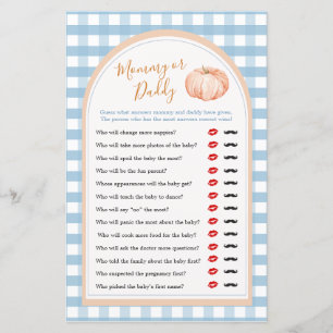 Pumpkin Boho Blue Gingham Mamma eller pappa Game