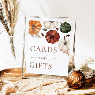 Pumpkin Boho Fall Cards and Gifts Sign Poster