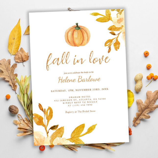 Pumpkin Boho faller i Kärlek Möhippa Inv. Inbjudningar (Pumpkin Boho Fall In Love Bridal Shower Inv Invitation)