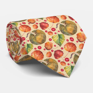 Pumpkin Boho Terracotta Autumn Höst löv Slips