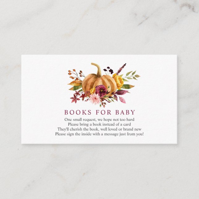 Pumpkin Bokar för Baby-inmatningskort Tilläggskort (Framsida)