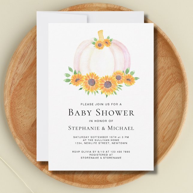 Pumpkin Botanical Par Baby Shower Inbjudningar (Skapare uppladdad)