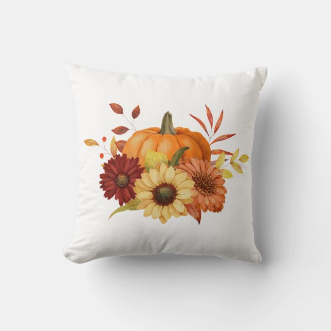 Pumpkin Bouquet Farmhouse Autumn Decor Kudde (Framsida)