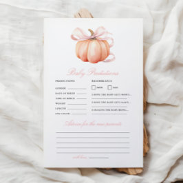 Pumpkin Bow Baby Shower Prediction Advice Game