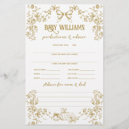 Pumpkin Bow Blommigt Baby Shower Predence Game