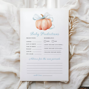 Pumpkin Bow Blue Baby Shower Predence Adress