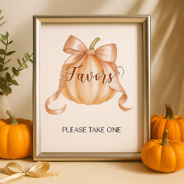 Pumpkin Bow-favoriter för Bord-tecken Poster