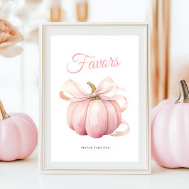 Pumpkin Bow-favoriter för Bord-tecken Poster
