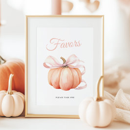Pumpkin Bow-favoriter för Bord-tecken Poster
