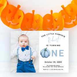 Pumpkin Boy 1st Birthday Party Inbjudningar