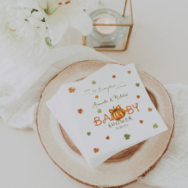 Pumpkin Boy Baby Shower Minimalist Pappersservett